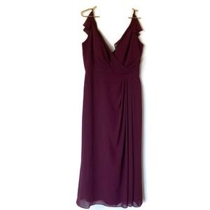 Jasmine Bridesmaids Style P186003 Burgundy Floor Length Dress Size 10